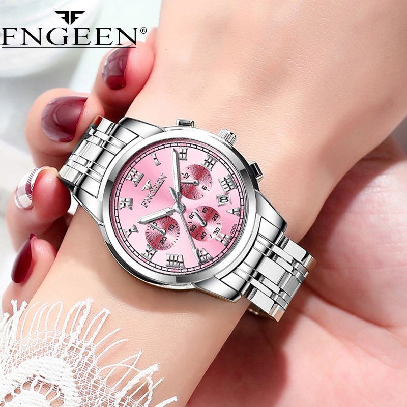 Stainless Bracelet Diver - FNGEEN Luxury Quartz Watch Women Elegant
