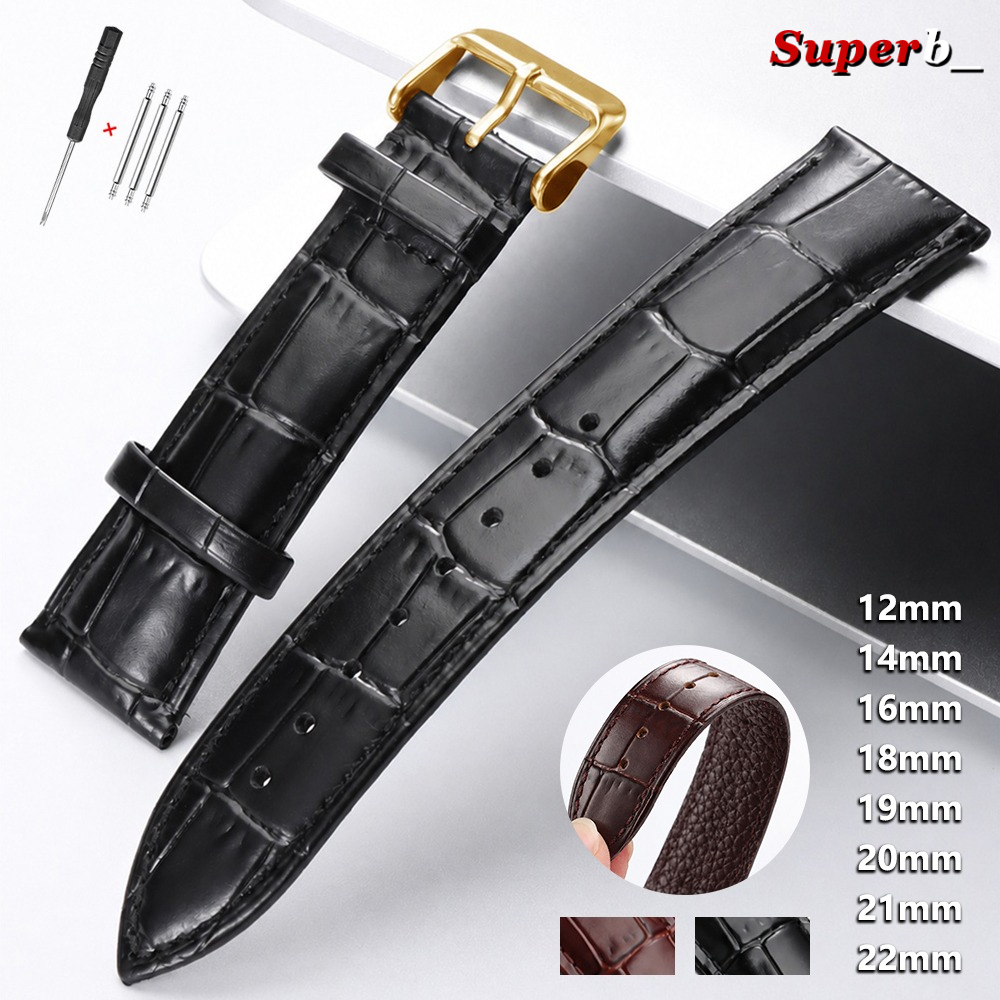 Leather Watch Band Men - Litchi Pattern Calfskin Leather Watch Band