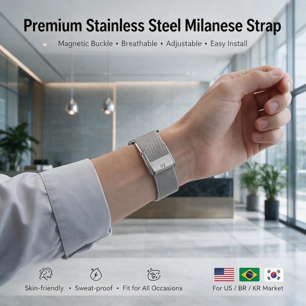 Mesh Strap Metal - For WHOOP 5.0 MG Milanese Stainless