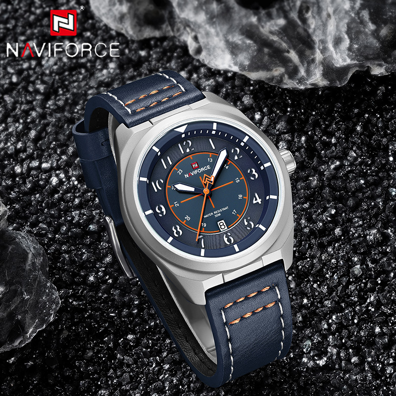NAVIFORCE Man Quartz Watch 3AT - огляд і ціна Leather Watch Band Men