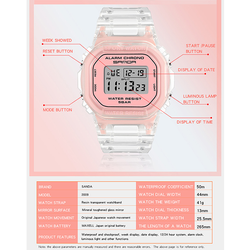 SANDA White Fashion Sport Watc - огляд і ціна Rubber Strap Diver