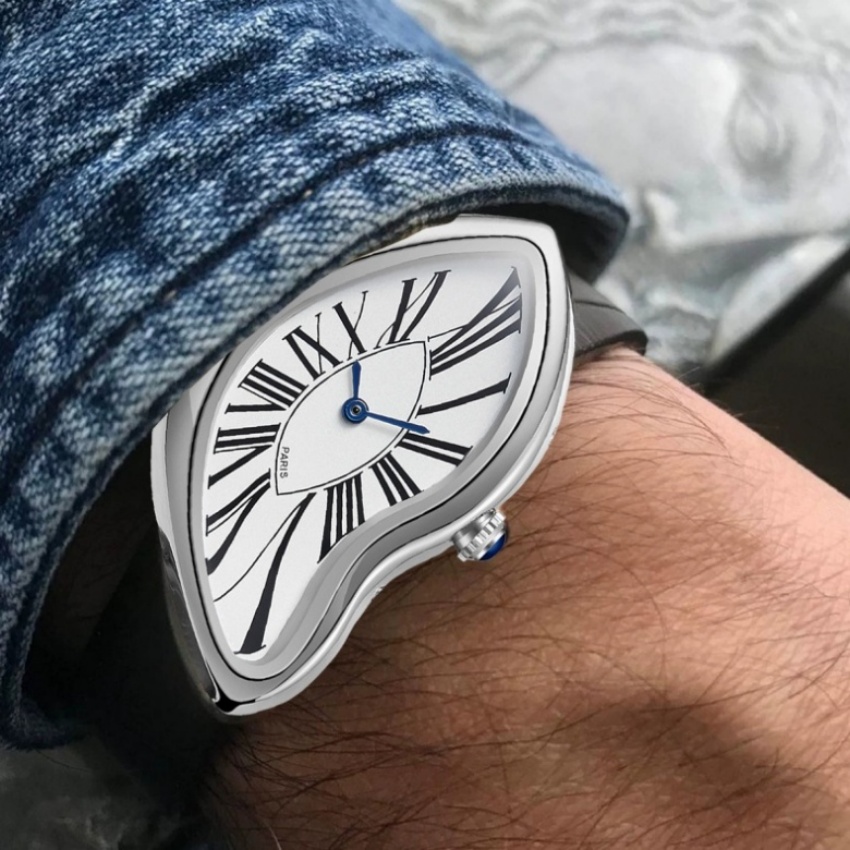 Surrealist Art Melting Clock W - огляд і ціна Leather Watch Band Men