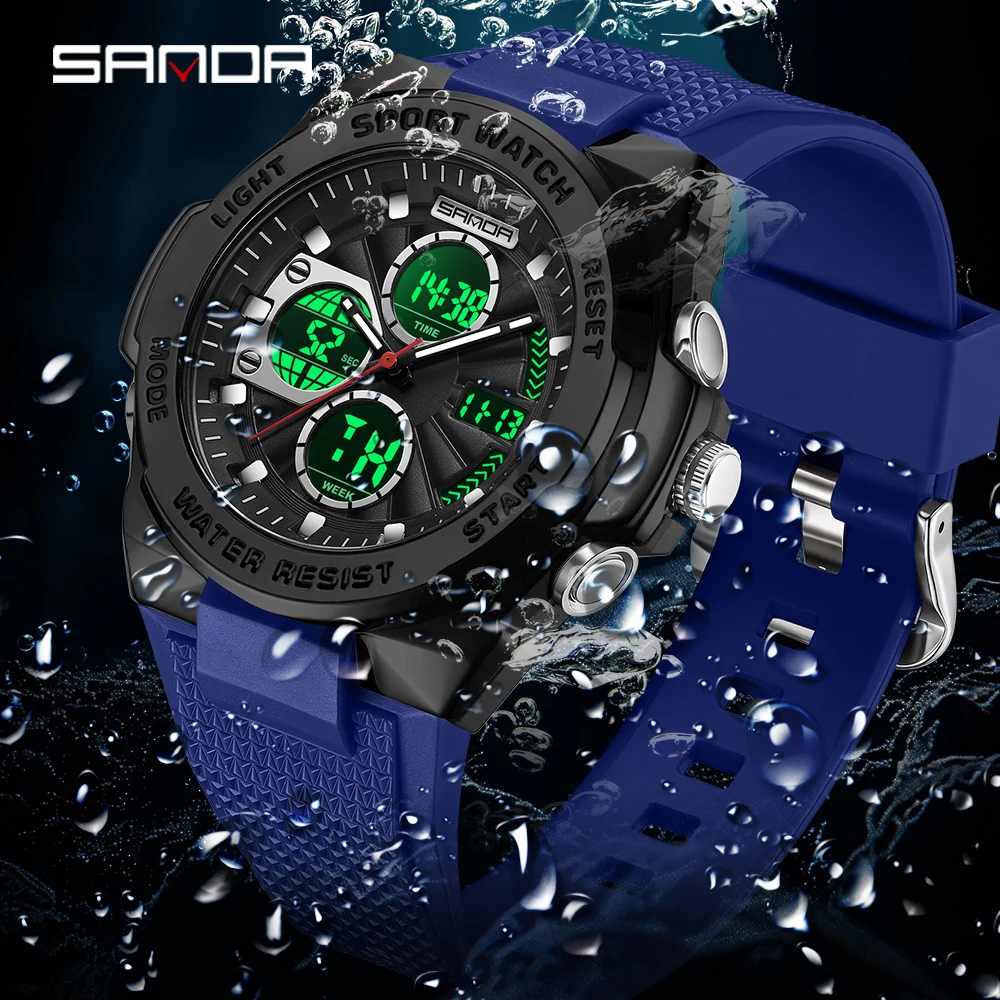 Sanda 3378 Men and women's qua - огляд і ціна Rubber Strap Diver