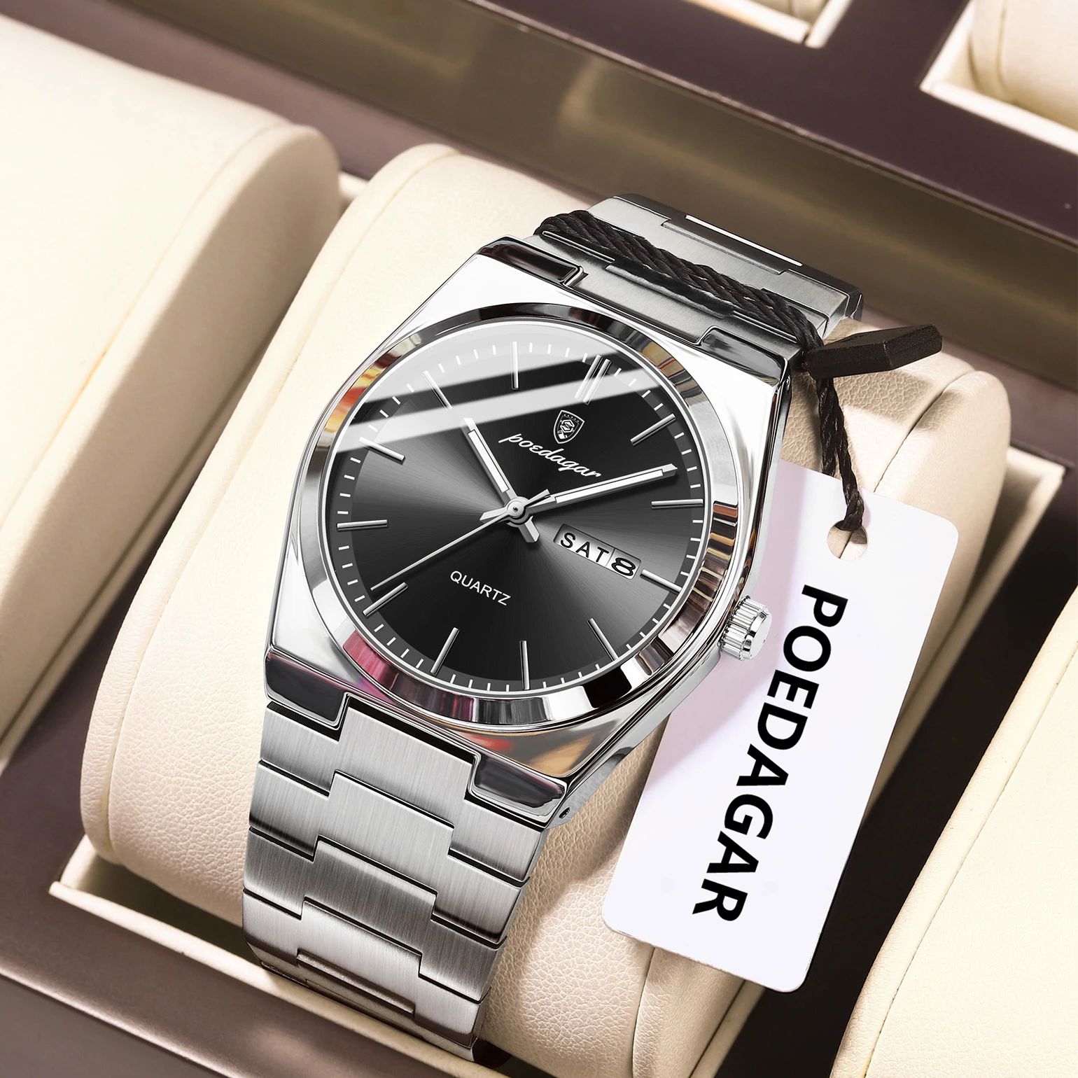 POEDAGAR Luxury Men's Quartz W - огляд і ціна Patek Philippe Watch Nautilus