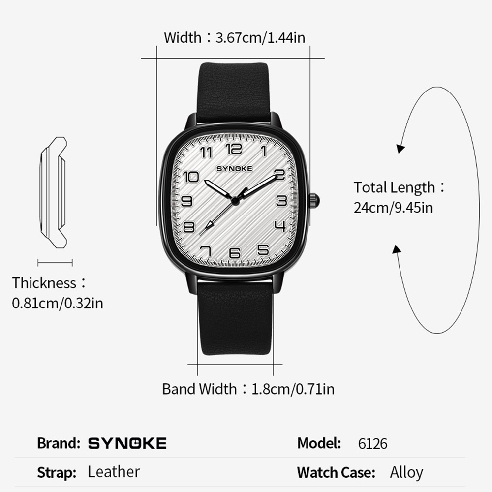 Watch For Men SYNOKE Top Brand - огляд і ціна Leather Watch Band Men